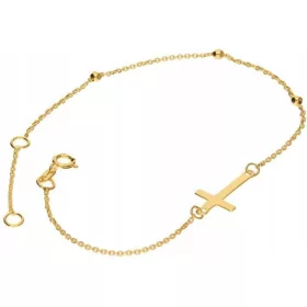    333-as arany karkötő kereszttel és golyókkal, elegáns mintával, ajándék 8k
