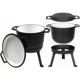   Bogrács - Zománcozott üst 10 -lites edény grill serpenyő