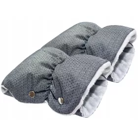   Babakocsi kesztyű - Mio bebe muffs plüss kesztyű ezüst kerekes székhez