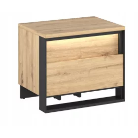 Az éjjeliszekrény szekrénye két LED -es fiókkal 55 cm