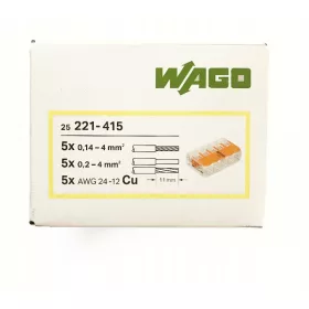 Wago 221-415 gyorscsatlakozók 0,2-4 mm²/5 25 db.