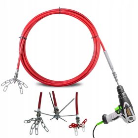   Kígyó, lándzsa, készlet, kéménytisztító kefe 10 m-es fúrógéphez