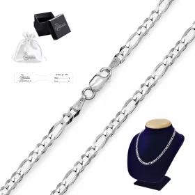    Férfi ezüst szövésű lánc FIGARO Silver pr. 925 Ajándék | 55cm x 2mm