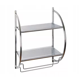 Fali fürdőszoba polc króm 2 polcok