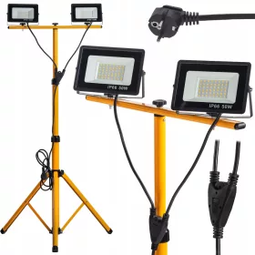   Kerti halogén - Állvány 2x 50W HALOGEN SLIM reflektor csatlakozóval