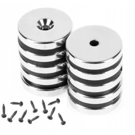 NEODÍMIUM MÁGNES CSAVARHOZ 20x3 mm ERŐS - 10 DB