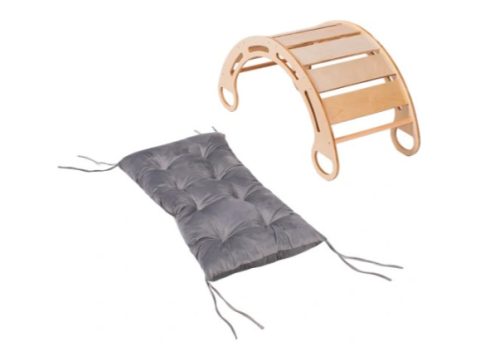 Bársonyszürke párna hintaszékhez 85 cm