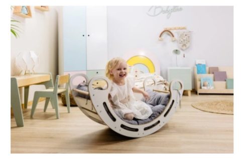 Bársonyszürke párna hintaszékhez 85 cm