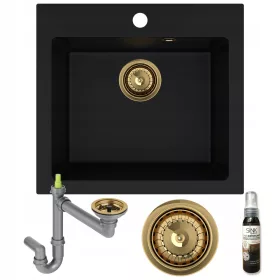   Brado LUIS egytálas mosogató, Golden Siphon, gránit, bézs árnyalatok