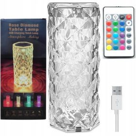   Gyermek asztali lámpa - Crystal Rose LED többszínű PILOT RGB lámpa