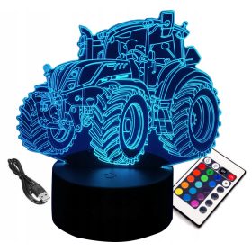   Gyermek éjszakai lámpa - 3D -s LED -es éjjeli lámpatermelő traktorfarm