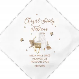  Keresztelő gyertya - Keresztelő köpeny a nyomtatott névvel + dátum boho w3