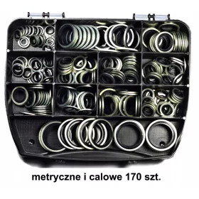 Fém és gumi alátét készlet 170 db.