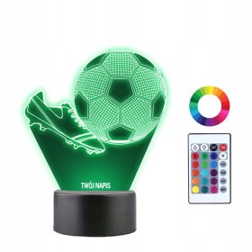   Gyermek éjszakai lámpa - 3D LED éjjeli lámpa labdarúgó parafa neve gravír