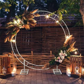   Pergola - 2,5 m -es keret az esküvői háttér falához fehér esküvői ív