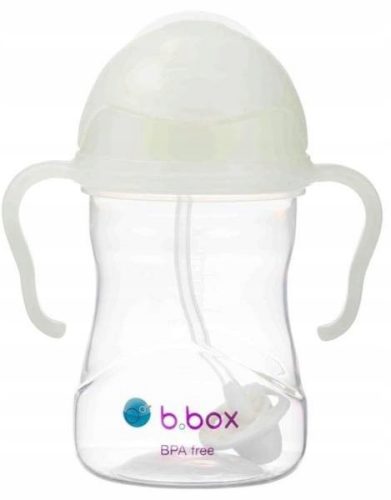 Bögre, üveg csecsemőnek - B.Box Vizes palack szalmával ragyogva sötétben 240 ml