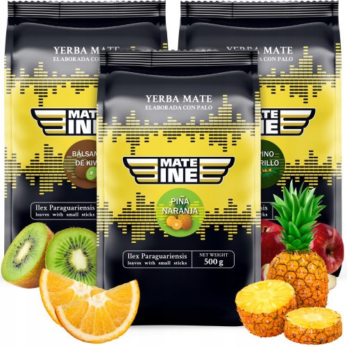 Yerba Matein Fruit Matine különféle ízeket állított be, erős 3x500g 1,5 kg