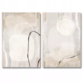   Poszter - Poszter készlet 2 poszterből absztrakciós foltok vonalak művészet keret nélkül 30 x 40 cm