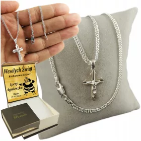    Ezüst Rombo Doppia lánc kereszt 925 ezüst gravírozással INGYENES