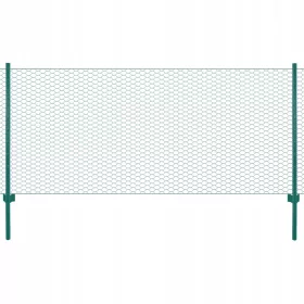 vidaXL kerítésháló és oszlopok 25 x 0,75 m