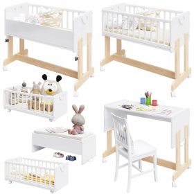   Gyerek faágy - Kihúzható ágy 6 az 1-ben Leto 90x40 cm, fehér matrac