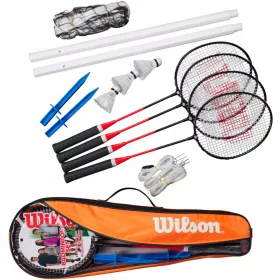    Wilson Badminton V2 3 4PC háló, ütőkészlet tollaslabdával