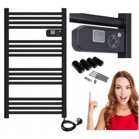    Goodhome elektromos fürdőszobai radiátor 500 W 55 x 98 mm fekete