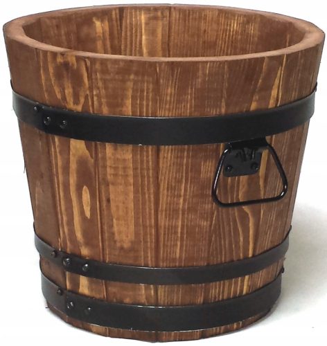  Drewdon virágcserép 35 cm x 35 x 31 cm átmérője 35 cm fafekete, barna és bézs árnyalatai