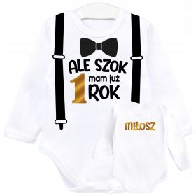   Gyermek body - Body Birthday, de már egy éve vagyok -név. 80