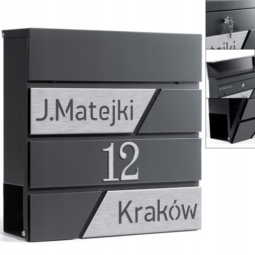 Levéldoboz, bedobódoboz, Printima magazinnal, szürke árnyalatokkal