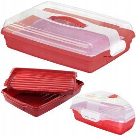   Élelmiszertartó - Élelmiszer -sütemény tartály görgővel taca fedéllel