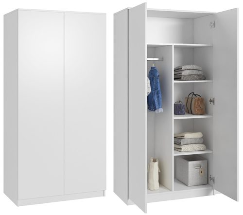 Modern szekrény hálószoba 90 cm 2 ajtó 3 polc