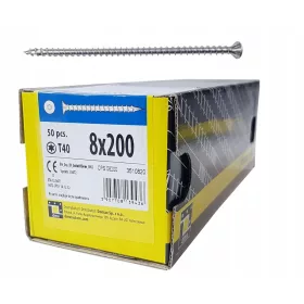 Asztalos csavar CPS 8x200, teljes menet, kúpos fej