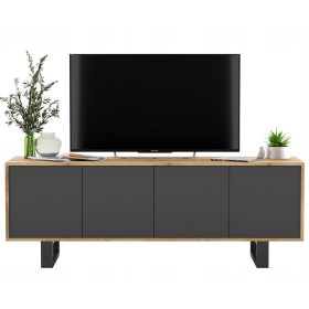  TV Loft szekrény, grafit MAT, TV Loft komód, 150 cm