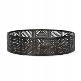   Karácsonyi étkészlet - Tálca tálca tükörrel fekete art deco 20x5 cm homla