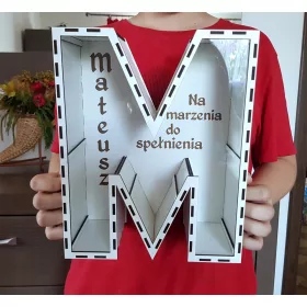    Fából készült malacpersely BETŰ, egész ábécé, nagy, 30 cm