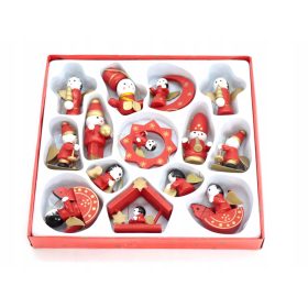   Karácsonyi díszek - 943 14x fa figurák, amelyeket karácsonyfa ünnepekre készítettek