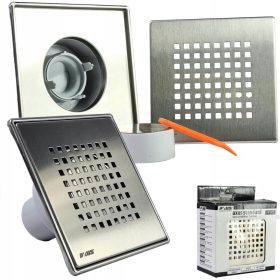   Négyzet alakú lefolyó PADLÓ SZEDŐRÁCS 15x15cm ANTIODOR FELSŐ 15 cm