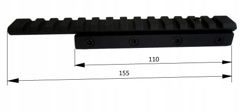 Puska távcső - Adapter 11-től 22 mm-ig TELEPÍTÉS 155 mm-es SZÉLSÍN