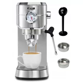    Yoer Lungo 1450 W portafilter eszpresszógép, ezüst/szürke
