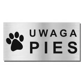 TÁNYÉR FIGYELEM KUTYA Alumínium 20x10cm UV