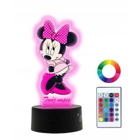   Gyermek éjszakai lámpa - Éjszakai lámpa 3D nyomtatott LED egér minnie névvel