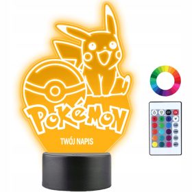   Gyermek éjszakai lámpa - 3D LED éjjeli lámpa pikachu pokeball pokemon név