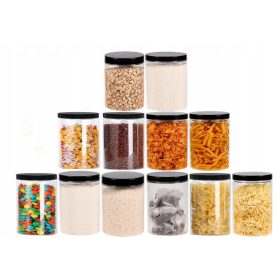   Élelmiszertartó - Tégelyes tartály 1L 1000ml tésztapehelyhez 12 db