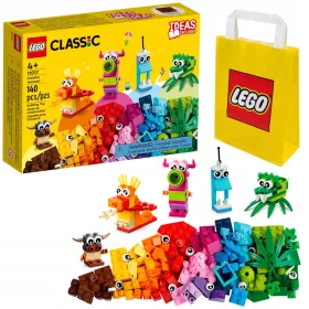    LEGO Classic 11017 kreatív szörnyek + LEGO papírtáska 6315786 sárga 24x8x18 cm