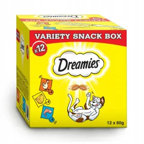   Macskaeledel, finomság macskáknak - Dreamies Mega Box Mix ízek 720G (12x60g)