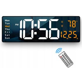   Óra - Led Clock 6626 falióra fehér, fekete, zöld árnyalatok, 38,7 cm