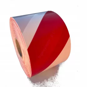   Irge-System figyelmeztető szalag fehér és piros 500 mx 70 mm