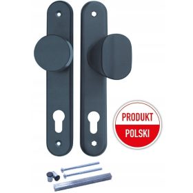   Acélkerítés fogantyú kapukhoz és kapukhoz, hosszú, lapos lyukkal a betéthez