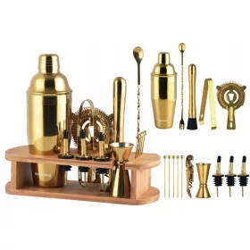 Bartender készlet GOLD Ital 16 db. Bambusz